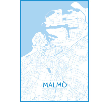 Plakat do salonu mapa malmö - TenStickers