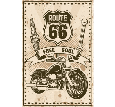 Plakat do salonu motocykl route 66 - TenStickers