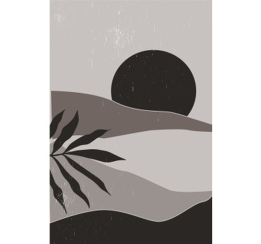 Plakat do salonu zachód słońca w czerni i bieli - TenStickers