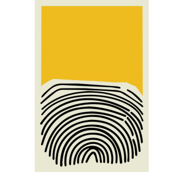 Plakat do salonu abstrakcyjny żółty obraz z czarnymi liniami - TenStickers
