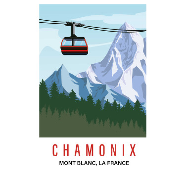 Poster woonkamer chamonix berg - TenStickers
