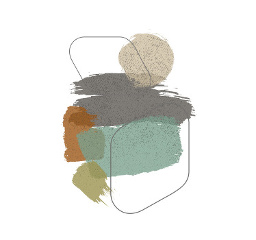 Poster woonkamer abstracte penseelstreken - TenStickers