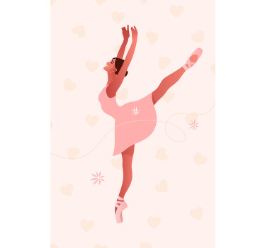 Poster cameretta ballerine con cuori - TenStickers