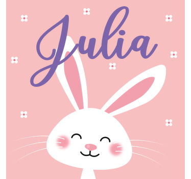 Nursery poster personalized bunny with name - TenStickers