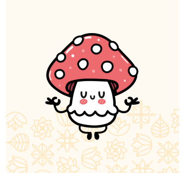 Cute funny happy mushroom nursery poster - TenStickers