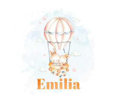 Nursery poster with pastel balloons and cute animals - TenStickers