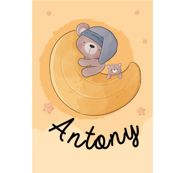 Nursery poster teddy bear with stars - TenStickers