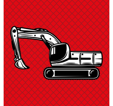 Nursery poster monocolor big excavator design - TenStickers