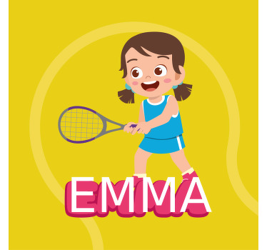 Nursery poster girl tennis player with name - TenStickers
