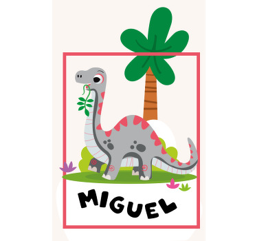 Nursery poster gray long-necked dinosaur - TenStickers