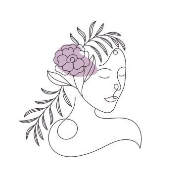 Flower poster minimalist woman face art print - TenStickers