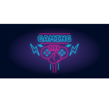 Gaming poster mit neonlicht gaming logo - TenStickers