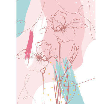 꽃과 식물이 있는 포스터 플로랄 모던 비닐 러그 - TenStickers