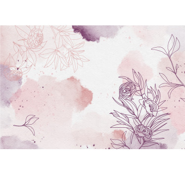 꽃과 식물이 있는 포스터 부드러운 파스텔 꽃 - TenStickers