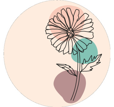 꽃과 식물이 있는 포스터 데이지 꽃 자연 선화 디자인 - TenStickers