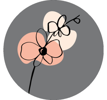 꽃과 식물이 있는 포스터 - 난초 추상 선화 디자인 - TenStickers