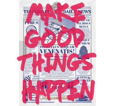 Quote poster make good things happen retro design - TenStickers
