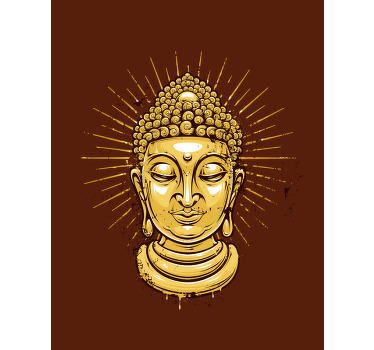 Zen poster of golden buddha silhouette - TenStickers