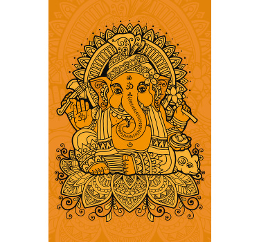Zen poster mandala featuring ganesha centered - TenStickers