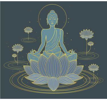 Zen poster meditative buddha art print - TenStickers