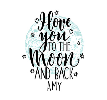 Event poster i love you moon - TenStickers