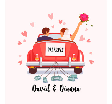 Just married couple event poster - TenStickers