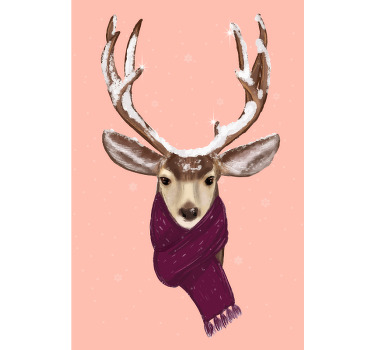 Christmas poster featuring christmas deer - TenStickers