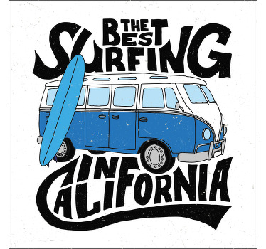 Sports poster surfing california van artwork - TenStickers
