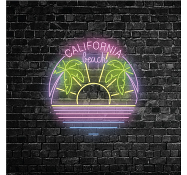City poster california beach neon sign - TenStickers