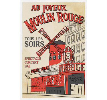 Affiche villes et pays le moulin rouge - TenStickers