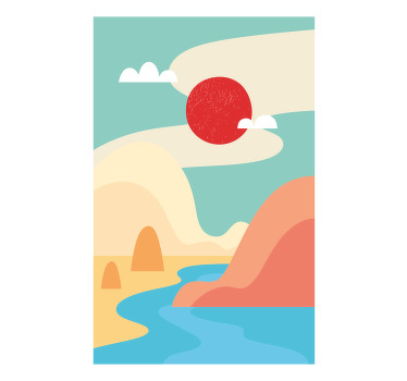 Poster landschaft abstrakte naturszene - TenStickers