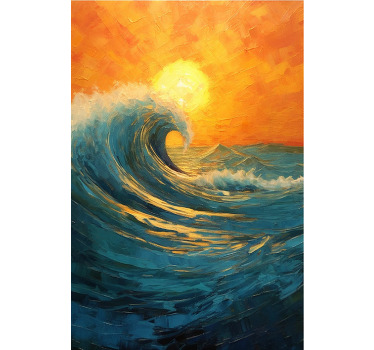 Poster landschaft sonnenaufgangswelle - TenStickers