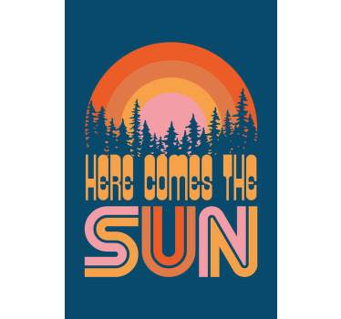 Poster landschaft vintage sonne - TenStickers