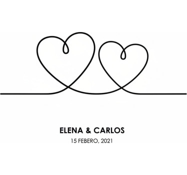 Poster para personalizar coração em linha única - TenStickers