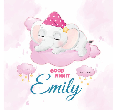 Personalisierte poster süße träume elefant - TenStickers
