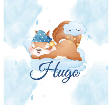 Personalisierte poster süß träumendes eichhörnchen - TenStickers