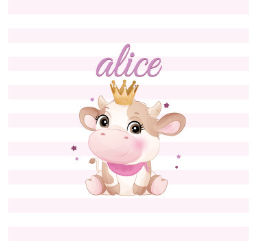 Personalisierte poster süße kuhprinzessin - TenStickers