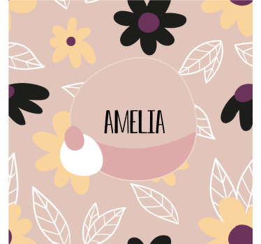 Poster da parete personalizzati creazione nome floreale - TenStickers