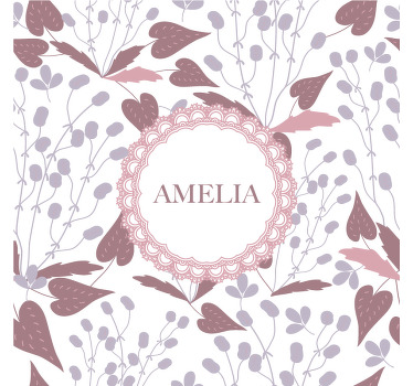 Personalisierte poster mit floralem namensdesign - TenStickers