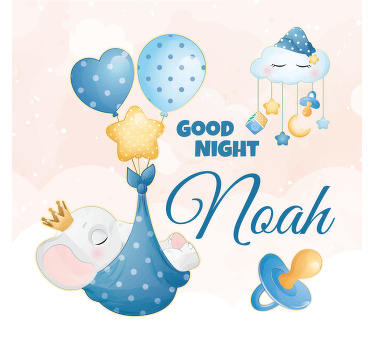 Personalisierte poster gute nacht elefant - TenStickers