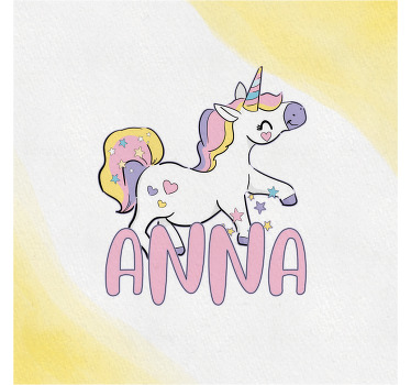 Personalisierte poster glückliches einhorn charakter - TenStickers