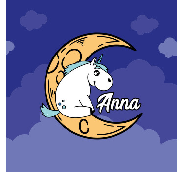 Personalisierte poster einhorn mondszene - TenStickers