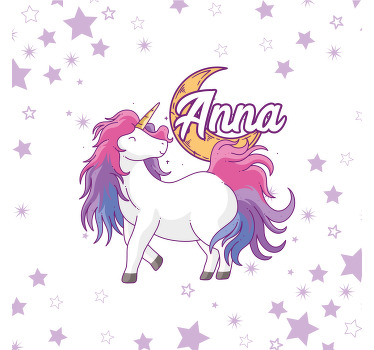 Personalisierte poster einhorn mit sternen - TenStickers