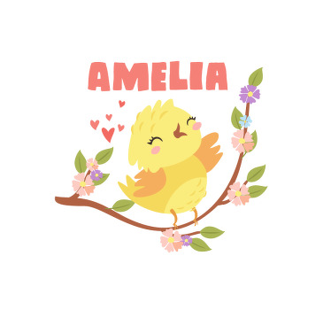 Personalisierte poster fröhlicher gelber vogel - TenStickers