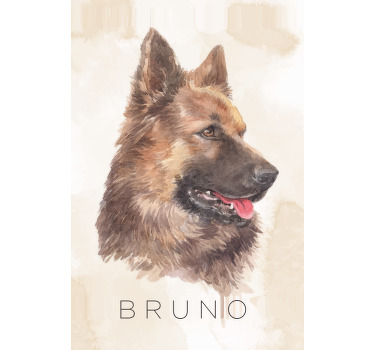 Personalisierte poster schäferhund porträt - TenStickers