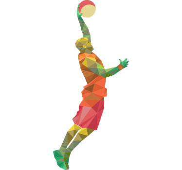 Basketball poster geometric player vinyl decor - TenStickers