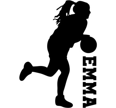 Poster basket jogadora de basquete com nome - TenStickers
