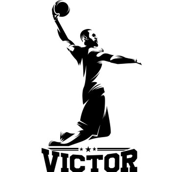 Poster basket jogador de basquete com nome - TenStickers