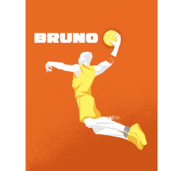 Poster basket nome personalizado de basquete - TenStickers