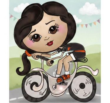 Poster ciclismo vinilos infantis ilustração ciclista - TenStickers